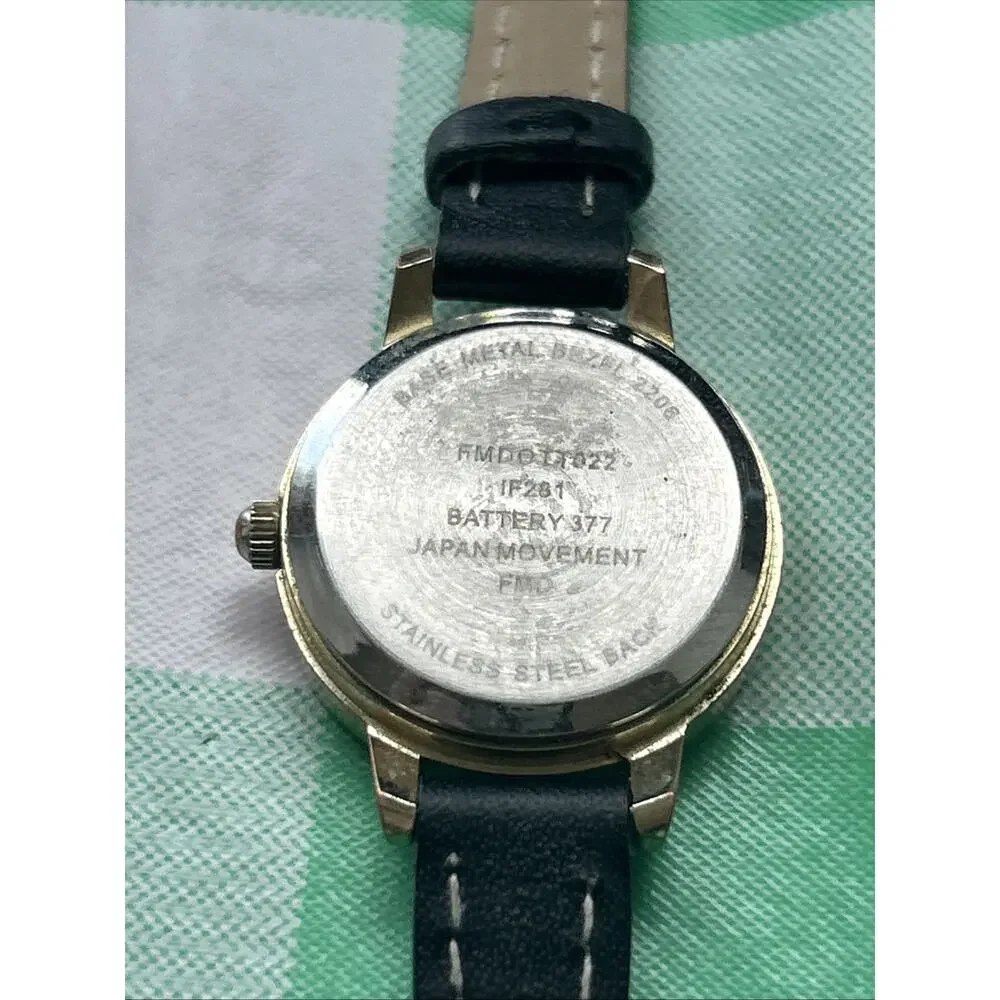 Gold Tone Black Band Women’s Quartz Watch